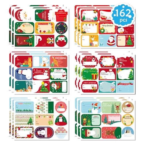 Christmas Gift Tags 162 PCS Christmas Tags Labels, Holiday Craft Gift Decor - style: Christmas Gift Tags
