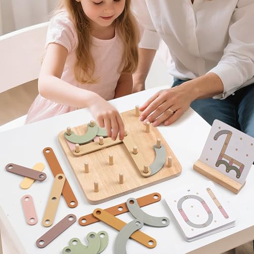 Wooden Letter Number Construction Puzzle Activity Set, Made from Safe Materials, Ideal for Teaching Aid, for Family Bonding, Wooden Letter and Number Construction Activity