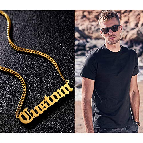 Custom Name Necklace, 18K Gold Plated Nameplate Personalized Jewelry Gift for Women - color: Style-02