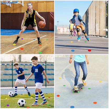 60 Pcs Poly Vinyl Spot Markers Rubber Floor Dots Non Slip Agility Markers Flat Field Cones for PE Gym Classes, Classroom Activities and Games, Soccer Basketball Sports Speed Agility Training - size: 4.72inch