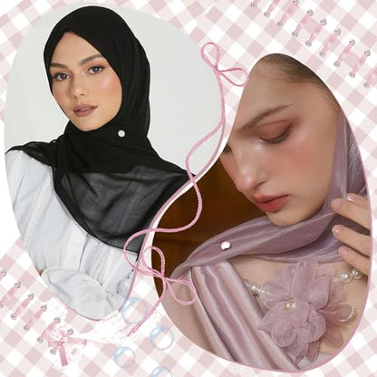CONBOLA Hijab Magnetic Pins - Strong Magnet Hijab Pins for Women, Colorful No Needle Scarf Clips, Multi-Purpose Magnetic Brooch for Dress, Clothing, Shawls - color: Matte+Light
