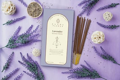 KarmaPledge Lavender Incense Sticks, Burn Time 45-60 Min, 100 Sticks - color: Lavender, size: 100 Hand Dipped Sticks