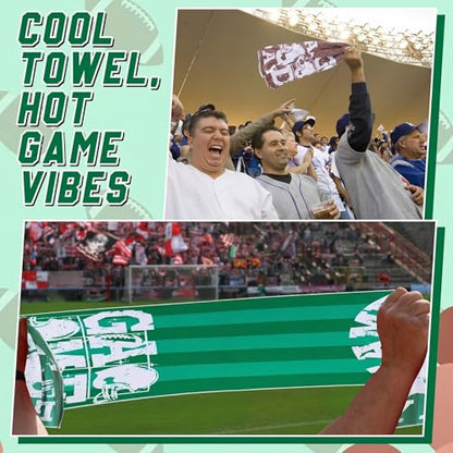 12 Pcs Football Game Day Accessories Football Cooling Towels Ball Team Gift Microfiber Breathable Chilly Towel 35"x15" Sports Soft Ice Towel for Coach Training - style: Football