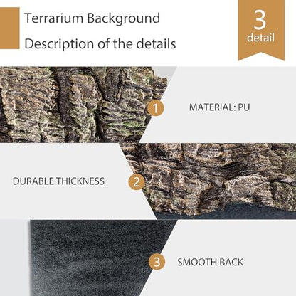 4pcs Rock Terrarium Background,3D Reptile Tank Background Board,Amphibian Stereo Backdrop Wall,Lizard Snake Gecko Spider Chameleon Turtle Fish pet silo Background Decorative Panel - color: Paleyellow-11.8"*8.8"（4pcs）