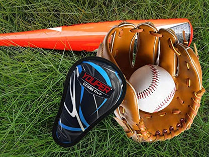 Youper Boys Youth Soft Foam Protective Athletic Cup (Ages 4-6), Kids Sports Cup for Baseball, Football, Lacrosse, MMA - style: Black Blue