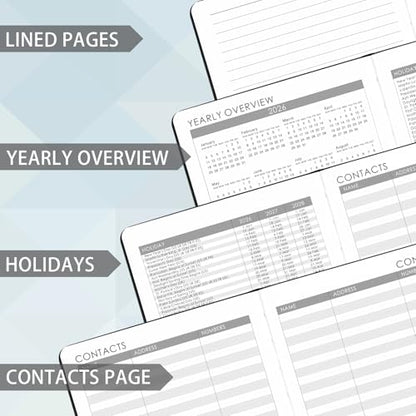 2026-2027 Planner - Academic Planner 2026-2027 Weekly Monthly Planner, July 2026 - June 2027, 5.7'' x 8.4'', Thick Paper, Leather Cover, Pen Holder, Back Pocket, Perfect Daily Organizer- Grey - color: Grey