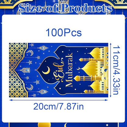 Rakuto Eid Mubarak Napkins Decorations, 100PCS Ramadan Disposable Paper Napkins Decorations for Home, Islamic Star Moon Themed Party Supplies for Home Weddings - style: Eid Mubarak