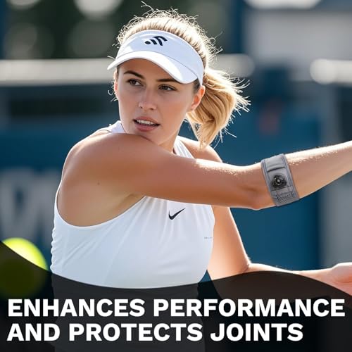 Tennis Elbow Brace for Men & Women, Elbow Brace for Tendonitis and Tennis Elbow and Golfer's Elbow, Adjustable Elbow Strap (Gray, L/XL, 10.5"–14.5"), 1 Pack - size: X-Large