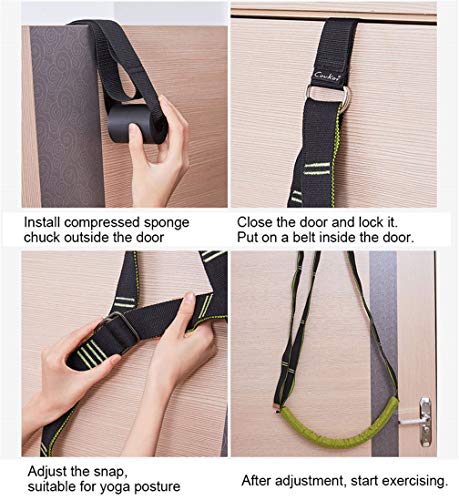 Back bend Assist Trainer - Improve Back and Waist Flexibility, Door Flexibility Stretching Strap, Home equipment for Ballet, Dance, Yoga, Gymnastics, Cheerleading, Splits - color: light pink