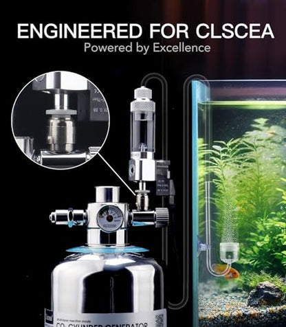 CO2 Bubble Counter with Solenoid Valve and Check Valve for CO2 Generator Water-Filled Version - color: Quick-Plug Water-Filled Version