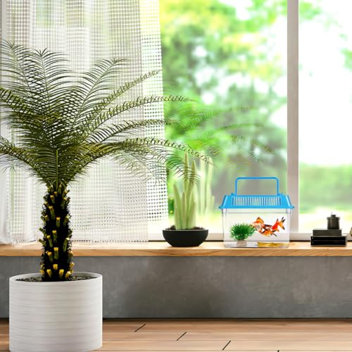 HANABASS Portable Fish Tank Handheld Aquarium with Handle Transparent Plastic Mini Fish Box for Turtle Hamster Pet Breeding Case 5.90 X 4.33 X 3.74 in Set of 4