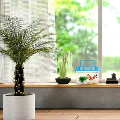 HANABASS Portable Fish Tank Handheld Aquarium with Handle Transparent Plastic Mini Fish Box for Turtle Hamster Pet Breeding Case 5.90 X 4.33 X 3.74 in Set of 4