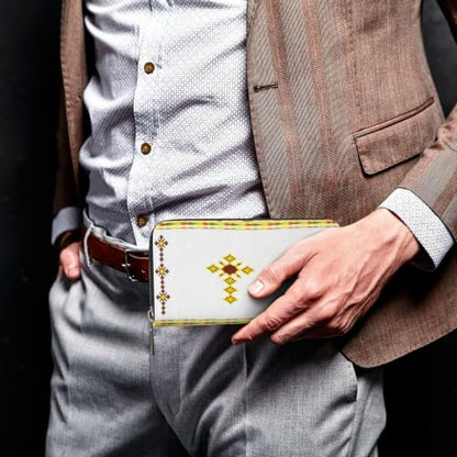 Ethiopian Cross PU Leather Long Wallet for Women Men, Zipper Clutch Wallet RFID Card Holder Organizer - color: Ethiopian Cross1