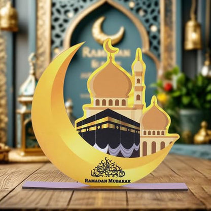 Ramadan Decorations,Eid Mubarak Table Decor,Happy Ramadan Kareem Signs,Al-Fitr Tabletop Party Supplies for Home Kitchen