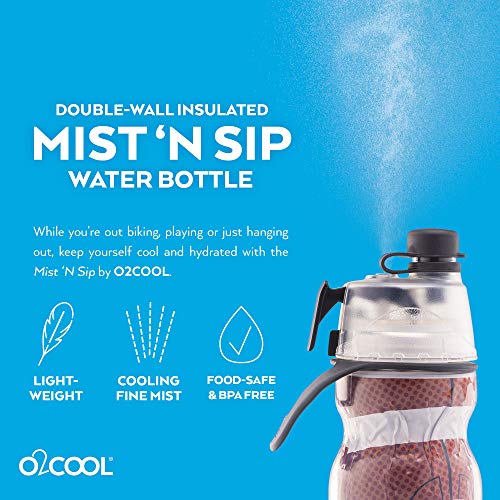 O2COOL Mist N Sip 20 oz Misting Reusable Sports Water Bottle Football | Yes - color: Football, style: 1 Pack