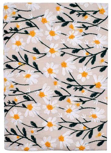BLBMH A5 Journal Cover | Non-Stretch Fabric Book Cover with Bookmark, Handmade 5.5x8.3 Washable Privacy Protector for Paperback Bible, Gift for Women - Daisy 2 - color: Daisy 2, size: 8.3in