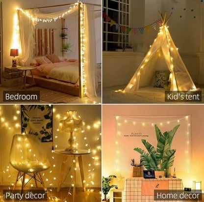 Star String Lights, Warm White, 111 Inch, for Bedroom, Wedding, Christmas, Halloween, Party and Home Decor