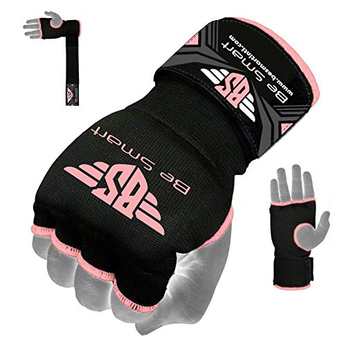 BeSmart Pro Training Ladies Boxing Inner Gloves Hand Wraps MMA Fist Protector Bandages Mitts - color: Pink, size: Small