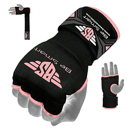 BESMART Pro Training Ladies Boxing Inner Gloves Hand Wraps MMA Fist Protector Bandages Mitts (Pink, Medium)