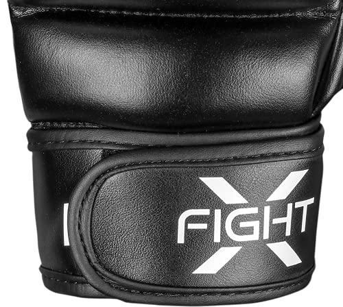 MMA Gloves - Men & Women Training Wristwrap Gloves for Boxing, Fighting, Kickboxing, Taekwondo, Karate Sparring - color: Black/White