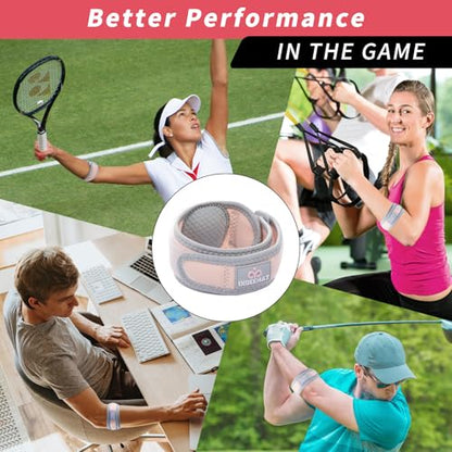 Elbow Brace for Tendonitis and Tennis Elbow Strap for Women Men, 2 Pack Golfers Elbow Brace Counterforce Band with Compression Pad, Effective Tendon Pain Relief, Pink - color: Pink