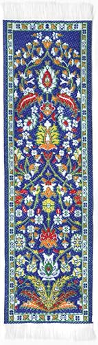 Oriental Carpet Bookmarks Blue Kayseri - Authentic Woven Fabric, 1 Piece