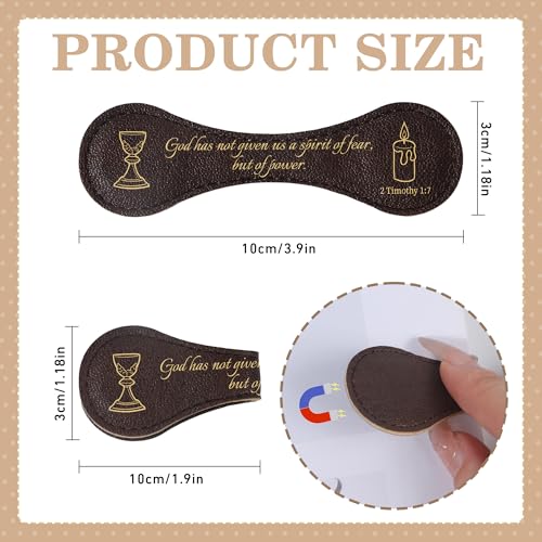 Christian Magnetic Leather Bookmarks: 3 PCS Bible Verse Book Marks, Scripture Book Marker Clips for Religious Gifts, Reading Accessories for Women Men, Bible Study Church School Office Supplies