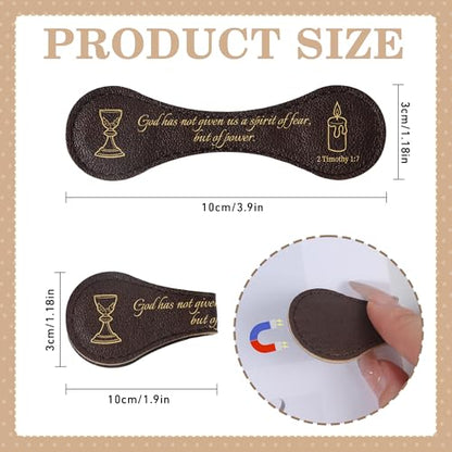 Christian Magnetic Leather Bookmarks: 3 PCS Bible Verse Book Marks, Scripture Book Marker Clips for Religious Gifts, Reading Accessories for Women Men, Bible Study Church School Office Supplies