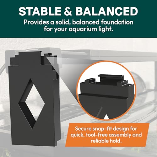 Aquarium Light Risers for Fluval Plant & Marine 3.0 & 2.0 LED | Heat-Resistant Polymer Stand | Toolless Easy Install (8-Inch) - size: 8-Inch