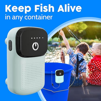 XPACK fish tank air pump - Battery Powered Aquarium Air Pump - Portable Aerator for the transfer of live fish, outdoor fishing endeavors, travel purposes, changing locations, preserving bait freshness