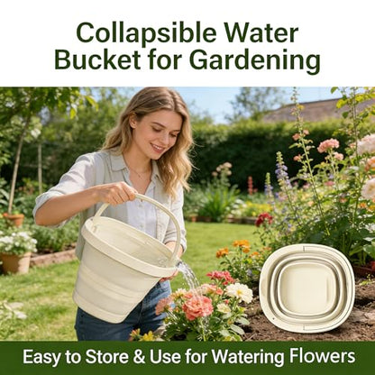 Collapsible Bucket, 2.6 Gallon (10L) Portable Water Pail, Foldable Design with Handle, for Garden, Car Wash, Camping - color: B001-complected