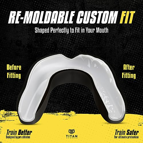 Mouth Guard Boxing, Dual-Layer Boil & Bite Mouthguard, Adult | Premium Dual-Layer | Case Included | Adult & Youth Custom-Fit Mouthpiece | Football, MMA, Hockey, Lacrosse, BJJ, Basketball - color: Black, size: Junior Under 11