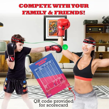 Soul Shift - Boxing Reflex Ball – Dual Competition Set | 2 Adjustable Headbands + 2 Training Balls + App Included | Speed, Agility & Hand-Eye Coordination for Adults & Kids | MMA Training Equipment - style: Family Pack (No App - 4 Balls - Reaction Ball -