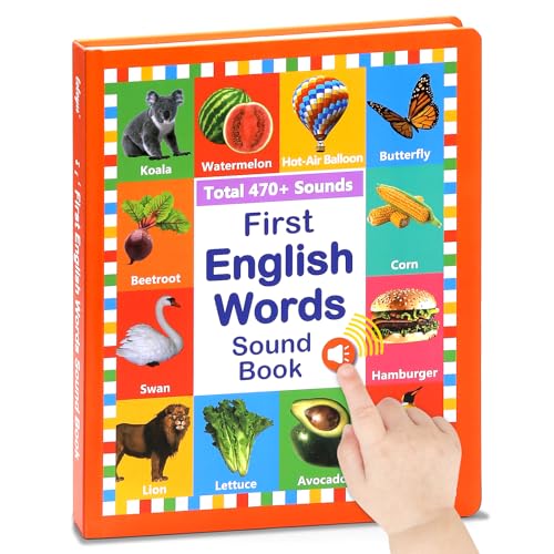 My First English Words Sound Book, 470+ Sounds, 21 Topics, Ages 2-5