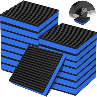 16 Pack Anti Vibration Pads for Washing Machine 4"x4"x7/8", Sound Isolation Vibrating Pad Ribbed Rubber Damping Mat EVA Center for Air Compressors, Conditioner, Treadmill, HVAC Washer Dryer - size: 4" - 16 Pack