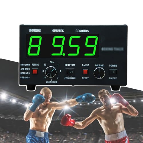 Portable Gym Timer, Boxing Interval Timer with Time Progress Bar, Adjustable Time, Frequency and Sound, Fitness Timer Clock for Muay Thai/MMA/Kickboxing,Green - color: Green