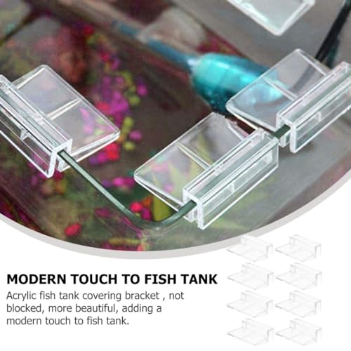 TOYANDONA 8Pcs Fish Tank Lid Support Brackets Acrylic Aquarium Cover Clips for Rimless Tanks Easy Install Modern Design for Covers Compatible with Various Fish Tanks