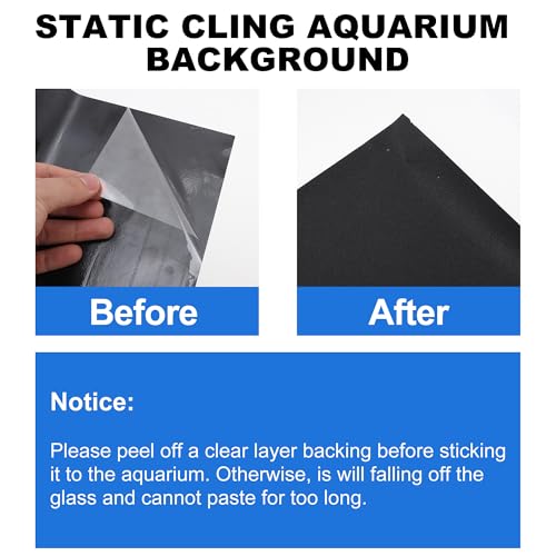 Aquarium Background, Aquarium Background Static Cling, Fish Tank Background, Fade-Resistant Aquarium Poster Background, 78.7" l X15.8 W, Black, 1 Set