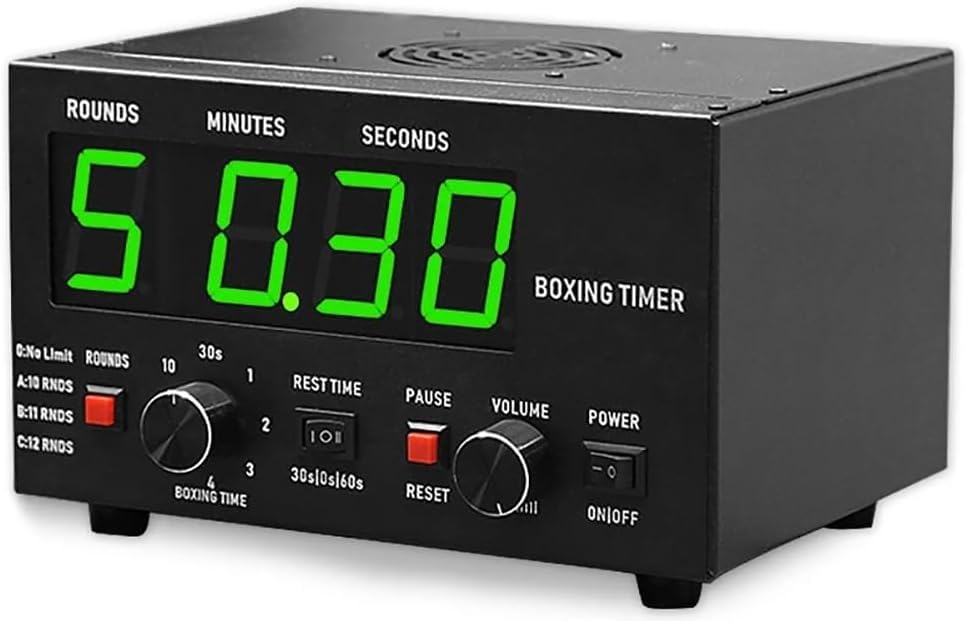Boxing Timer, Professional Gym Interval Timer with LED Display, Portable Design, Adjustable Sound & Stopwatch, Selectable Training Time & Cycle Repetitions - color: Green