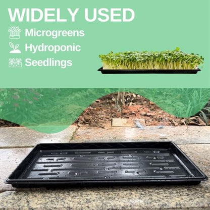 Shallow 1020 Nursery Flat Trays -10 Pack, 1.8" Height, Specialized for Holding 72-Cell Plug Seedling Trays, No Holes, Ideal for Seed Starting and Planting - size: shallow tray 10 pack