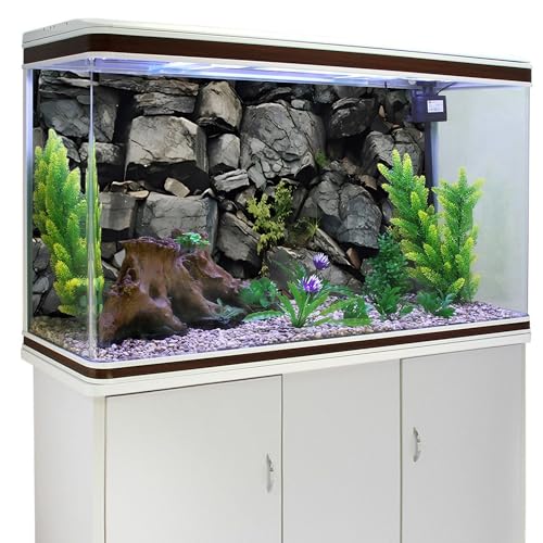 AWERT 36x24 inches Stone Aquarium Background Grey Rock Fish Tank Background Rocky Terrarium Background - size: 36x24in/90x60cm