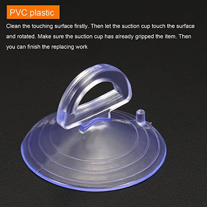 MECCANIXITY PVC Suction Cup, 35mm Dia. Hanging Hook Holder Universal Replacing Tools for Automotive Glass Windshield Sunshade Screen Clear Pack of 6