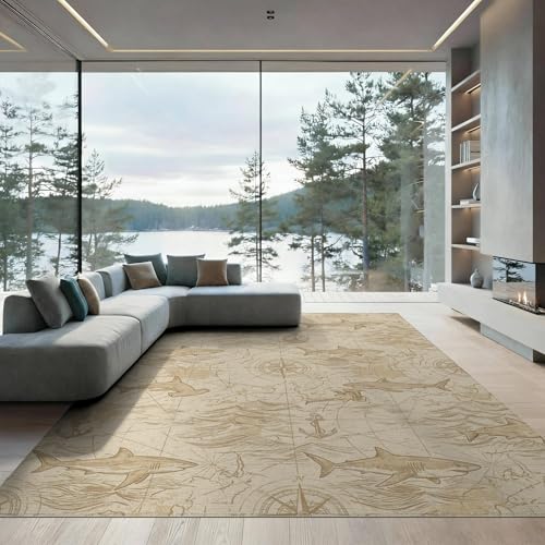 6'x9' Washable Antique Map Area Rug, Tan Foldable Non-Slip Large Carpet for Queen Size Bedroom, Under Bed, Master Bedroom, Foldable Easy Care Carpet| Ref:2067334 - color: Beige/Pattern 31, size: 6' x 9' (Rectangular)