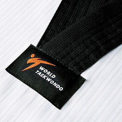 MOOTO Korea Taekwondo MTX S2 Uniform Black V-Neck Dobok MMA Martial arts Karate Basic Training WT Logo (170(Height: 170~179cm)(5.58~5.87ft))