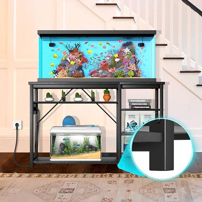 GRLEAF 40-50 Gallon Aquarium Stand: 900LB Capacity, Built-In Power Outlets, 3-Tier Shelves for Fish Tank Accessories Storage, Heavy-Duty Steel/Wood Hybrid for Fish & Reptile Tanks | Excludes Tank - size: 40-50 Gallon