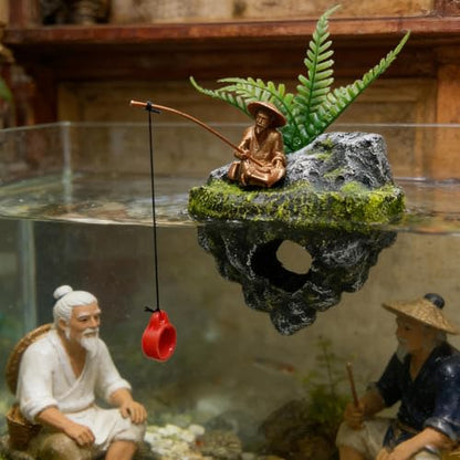 Fish Decorations for Tank, Resin Floating Island, 3.54x3.15x2.28 Inch Strong Build Gear, Realistic Tool, Stylish Aquarium Aid with Compact Design, Accessory Helper for Betta Hermit Crab Saltwater Home