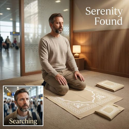 5 Pcs Portable Prayer Mat Set, Non-Woven Fabric Travel Praying Mat with Storage Bag, Disposable, 42.5 x 26.8 in / 108 x 68 cm, for Home, Outdoor Travel, Business Trip