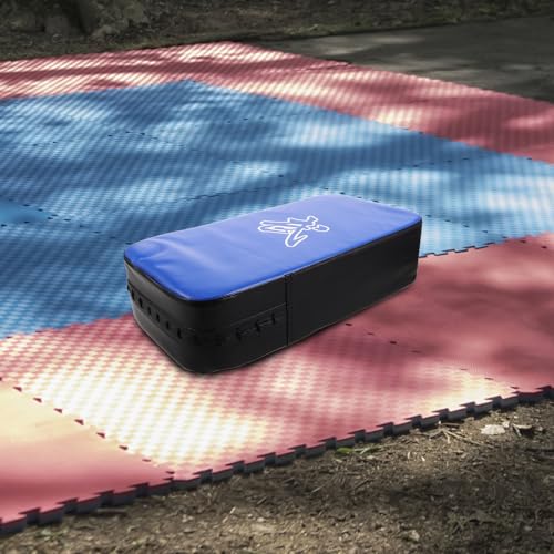 Yardwe Kickboxing Striking Focus Pad Pu Martial Arts Training Equipment Blue Curved Kicking Shield for Taekwondo MMA Karate Martial Arts Practice
