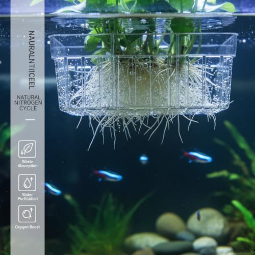 Large Aquarium Plant Holder scalable Top Hanging Fish Tank Plant Holders Cups, Accessories Adjustable, Fish Tank Décor Hangers, Scalable Design for Aquarium Hobbyists
