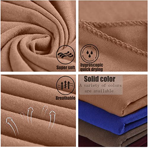 ZRQ 5 Pieces Stretch Turban Hijab African Women's Head Waps Soft and Breathable Super Long Scarf Shawl Solid Color Combination Suitable for Black Women (Black,White,Coffee,Dark Blue,Dark Purple) - color: Black,White,Coffee,Navy Blue,Dark Purple